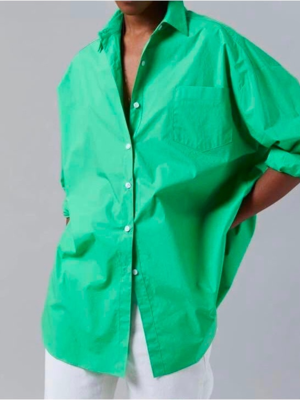 THE FRANKIE SHOP Melody oversized organic cotton-poplin shirt S/M